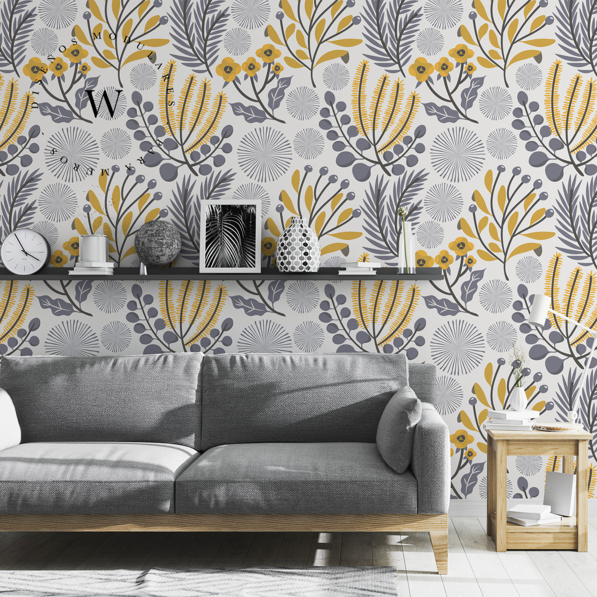 Yellow Grey Wallpaper OMNIO