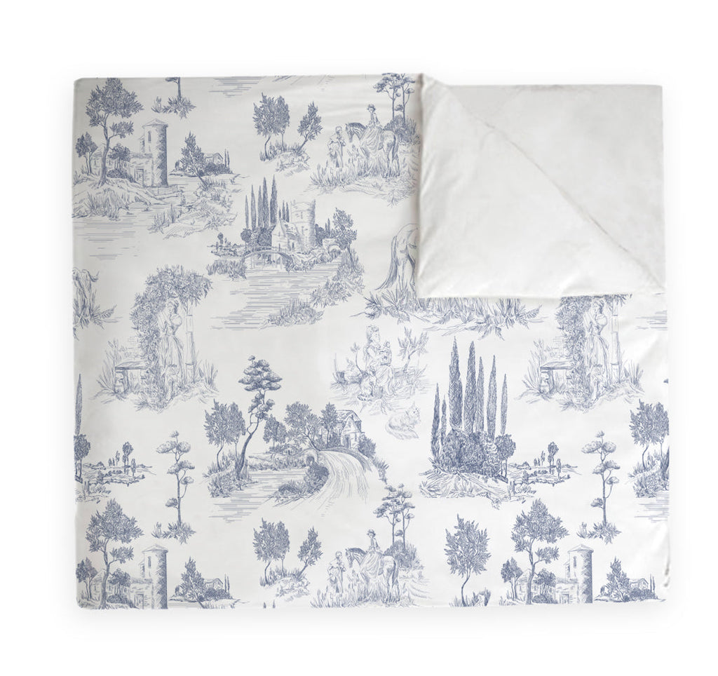 Textiles, Tela, Cojín, Funda Plumón, Piecera, Ropa Cama, Textil, cubre plumón, Genero, Cojines, Manta, Chal, Cubre Cama, Diseño Toile de Jouy Blue