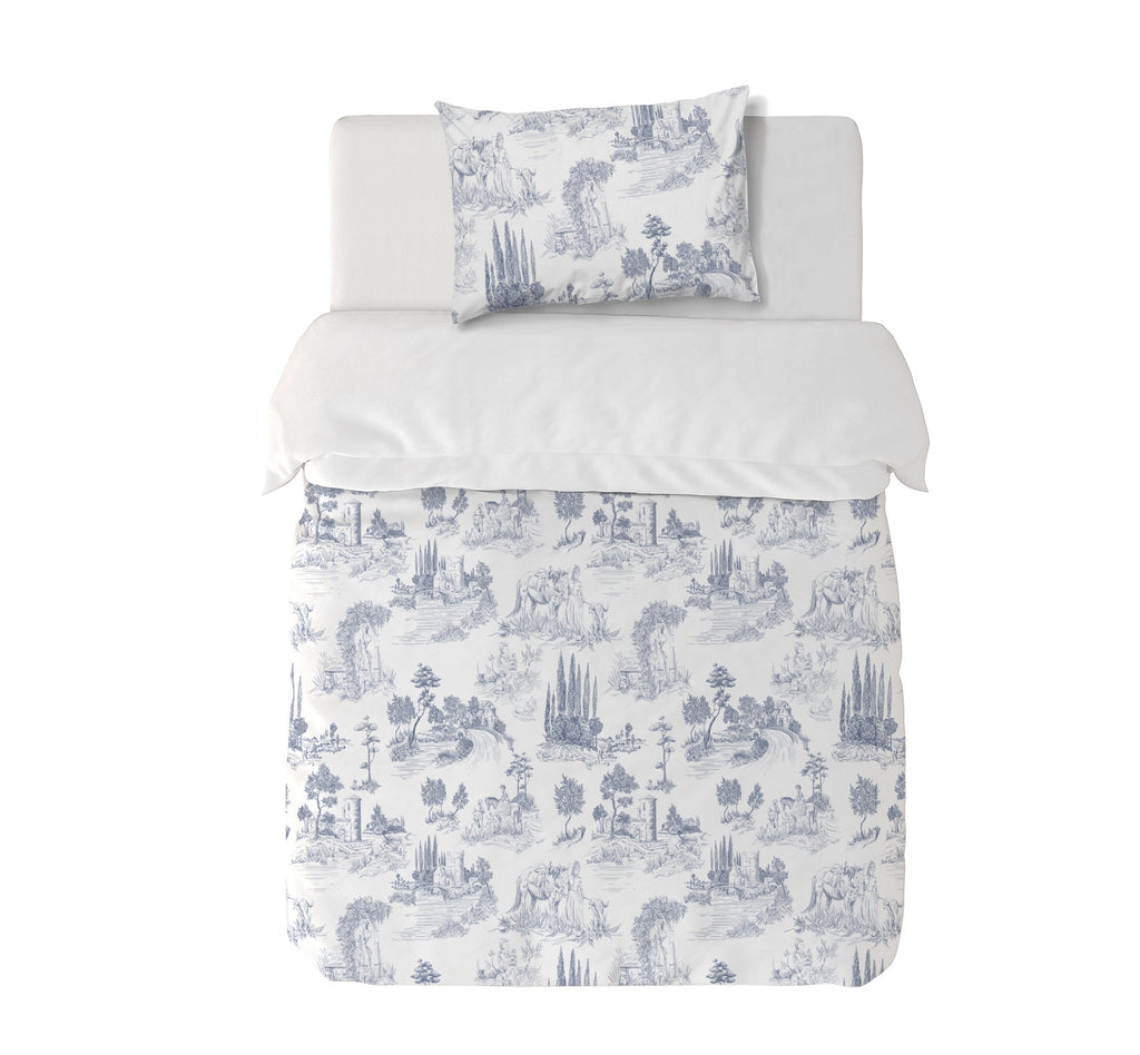 Textiles, Tela, Cojín, Funda Plumón, Piecera, Ropa Cama, Textil, cubre plumón, Genero, Cojines, Manta, Chal, Cubre Cama, Diseño Toile de Jouy Blue