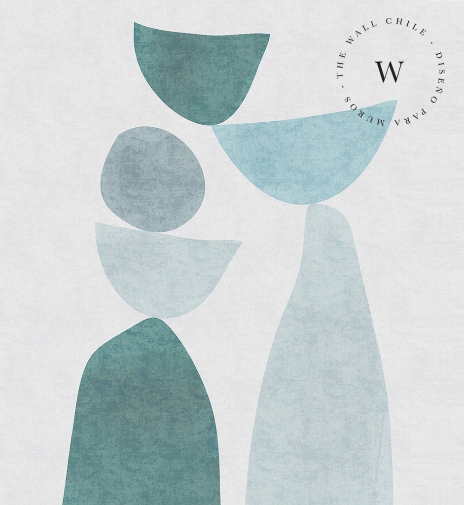 Papel Mural, Papel Pintado, Wallpaper, Mural, Empavonados, Vinilico Autoadhesivo para muros de la marca The Wall, diseño de tendencia Abstractum Blue