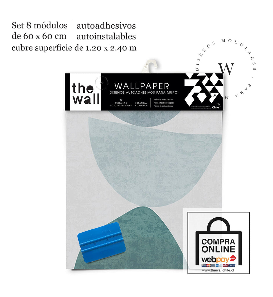 Papel Mural, Papel Pintado, Wallpaper, Mural, Empavonados, Vinilico Autoadhesivo para muros de la marca The Wall, diseño de tendencia Abstractum Blue