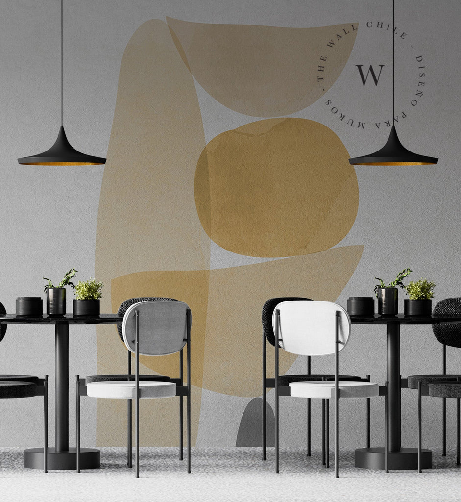 Papel Mural, Papel Pintado, Wallpaper, Mural, Empavonados, Vinilico Autoadhesivo para muros de la marca The Wall, diseño de tendencia Abstractum Yellow