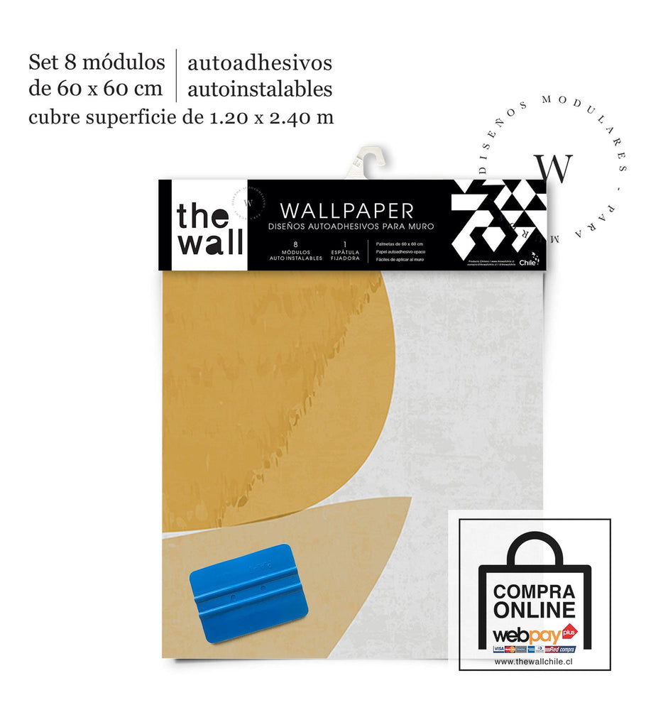 Papel Mural, Papel Pintado, Wallpaper, Mural, Empavonados, Vinilico Autoadhesivo para muros de la marca The Wall, diseño de tendencia Abstractum Yellow