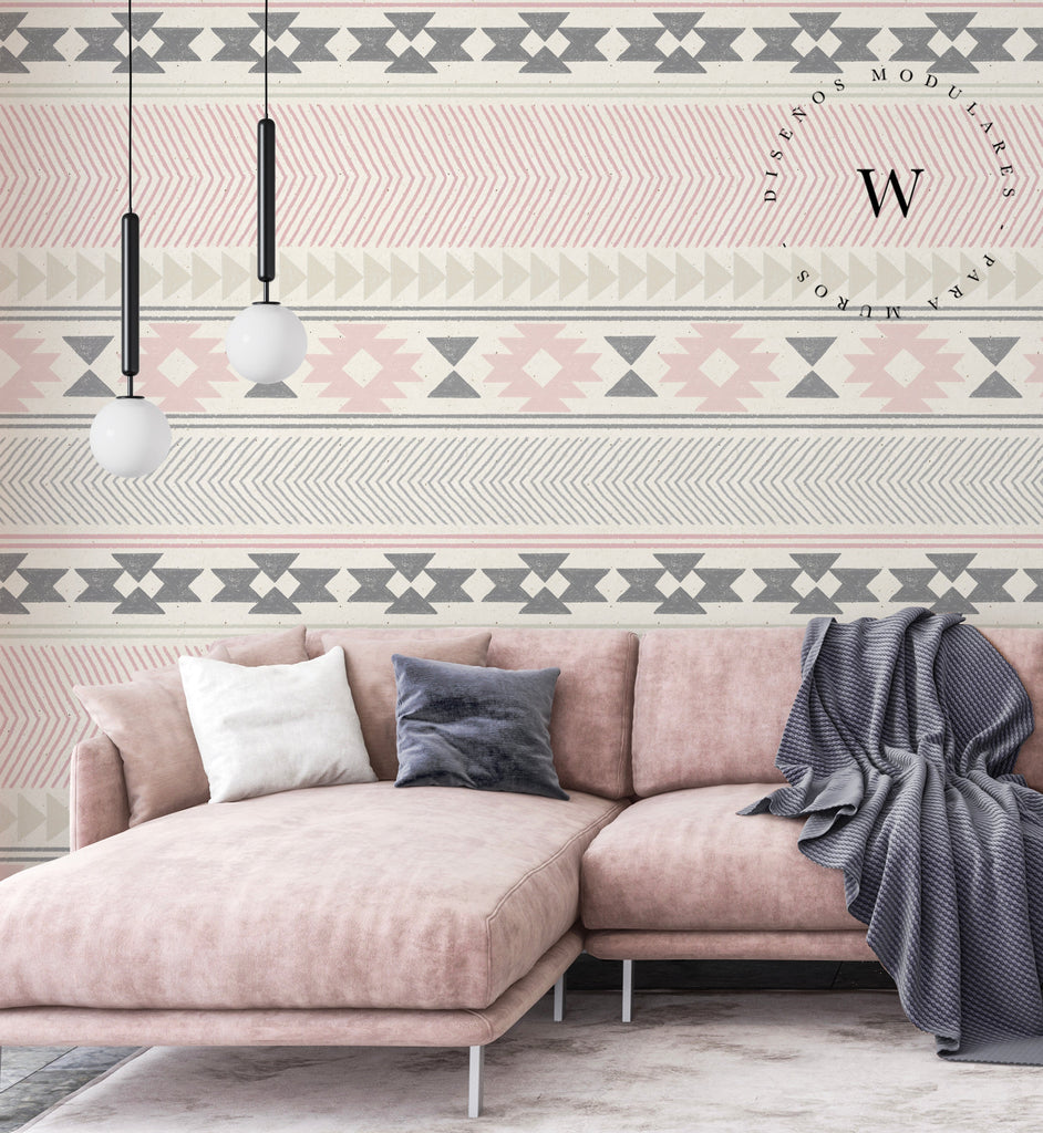 Papel Mural y Vinilico Autoadhesivo para muros de la marca The Wall, diseño de tendencia Andino