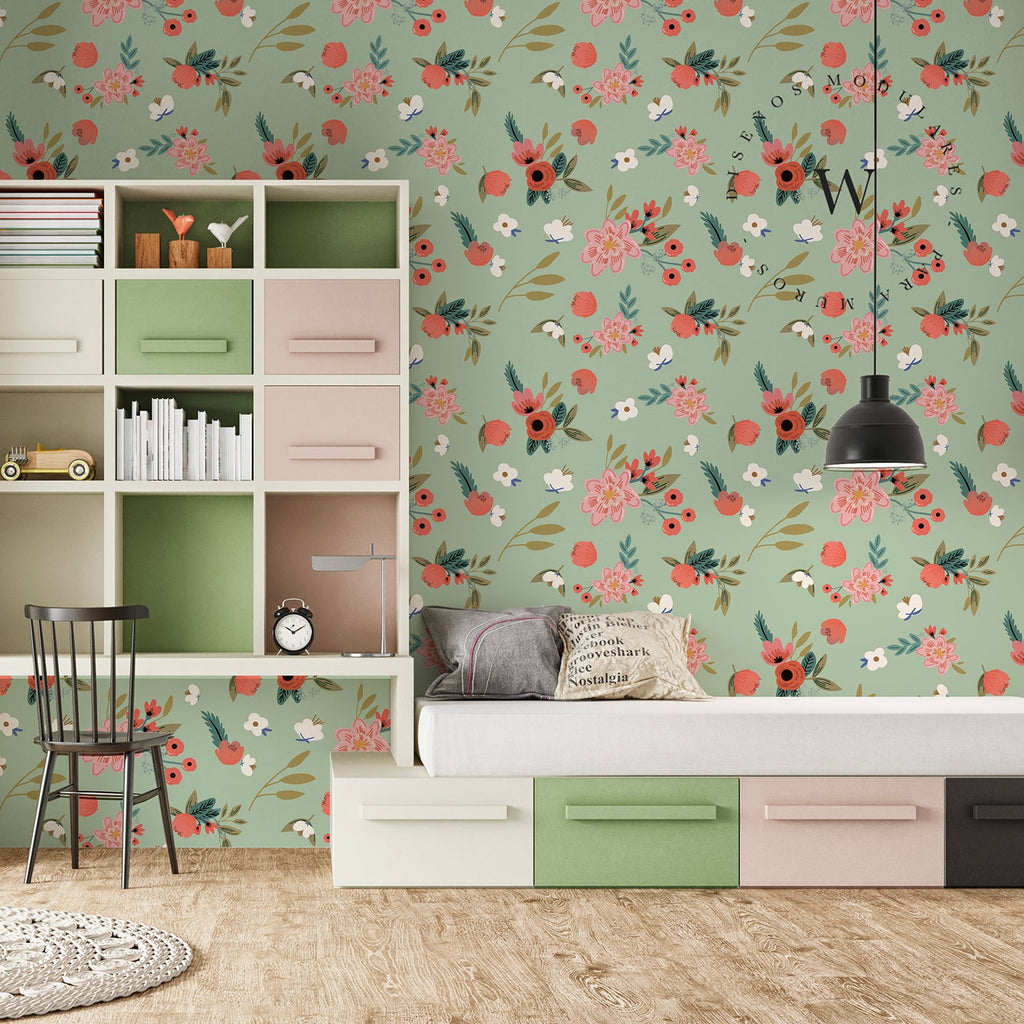 Papel Mural y Vinilico Autoadhesivo para muros de la marca The Wall, diseño de tendencia Beauty Flower