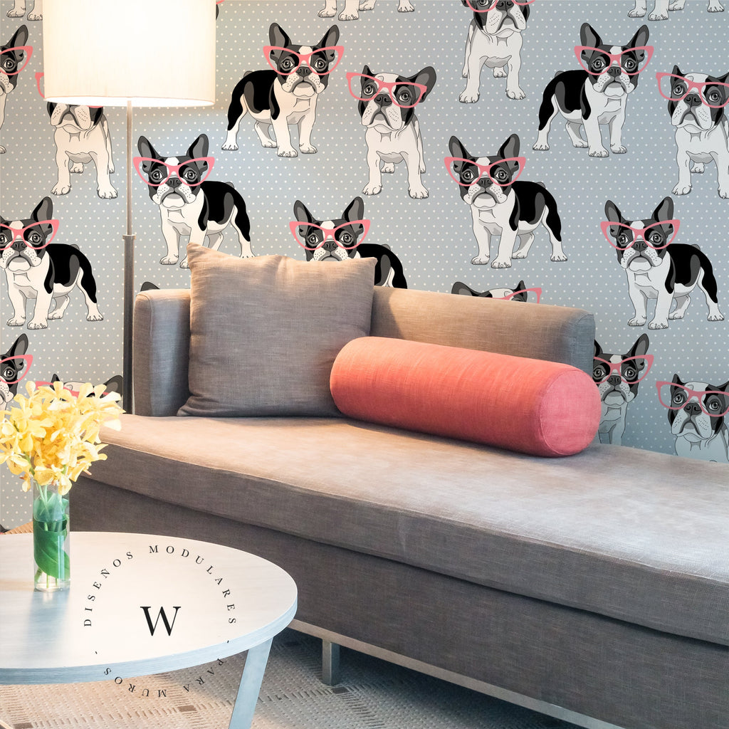 Papel Mural y Vinilico Autoadhesivo para muros de la marca The Wall, diseño de tendencia Beverly Dog