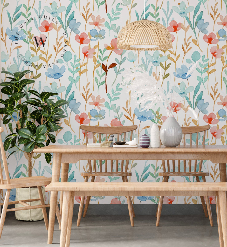 Papel Mural y Vinilico Autoadhesivo para muros de la marca The Wall, diseño de tendencia Big Flowers