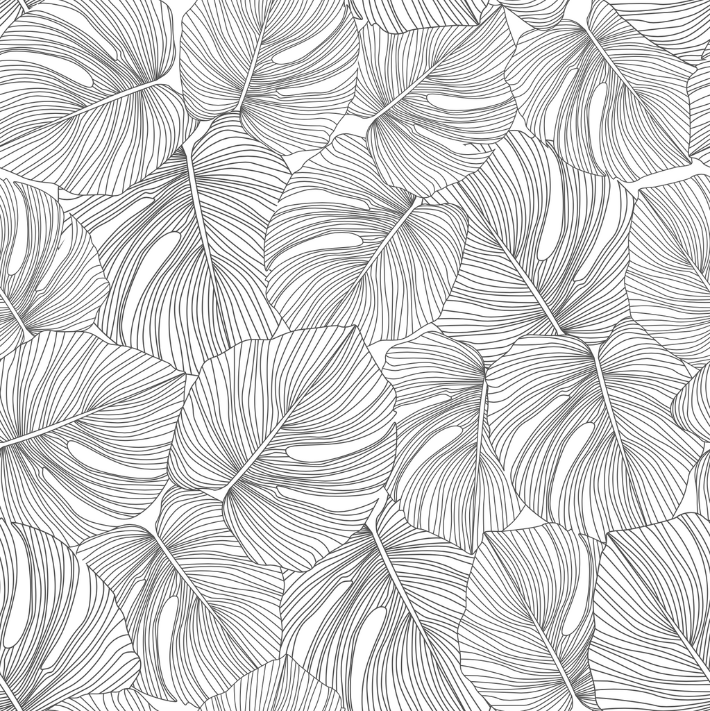 Papel Mural y Vinilico Autoadhesivo para muros de la marca The Wall, diseño de tendencia Black Moustera