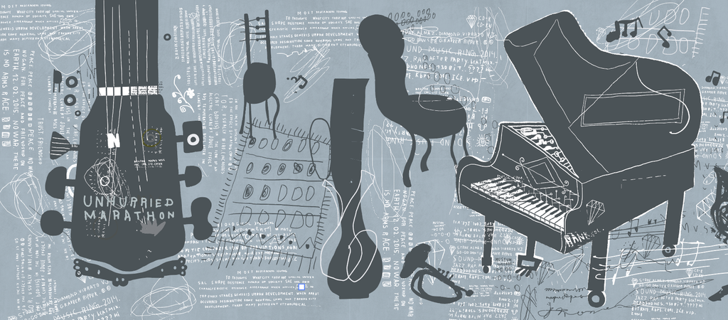 Papel Mural, Papel Pintado, Wallpaper, Mural, Empavonados, Vinilico Autoadhesivo para muros de la marca The Wall, diseño de tendencia Green Graffity The Wall, diseño de tendencia Music