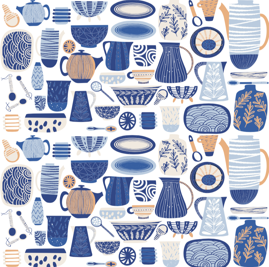 Papel Mural, Papel Pintado, Murales, Gigantografias, Vinilico Autoadhesivo para muros de la marca The Wall, diseño de tendencia Blue Kitchen