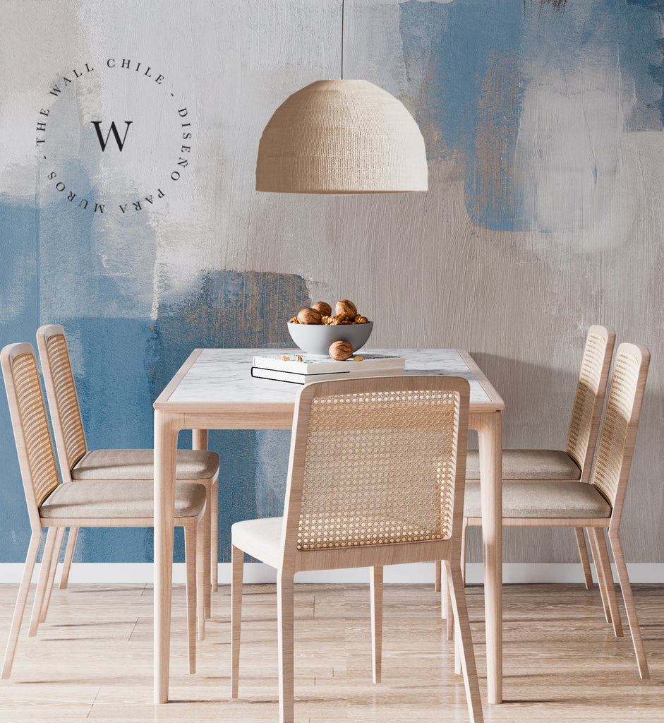 Papel Mural, Papel Pintado, Wallpaper, Mural, Empavonados, Vinilico Autoadhesivo para muros de la marca The Wall, diseño de tendencia Blue Paint