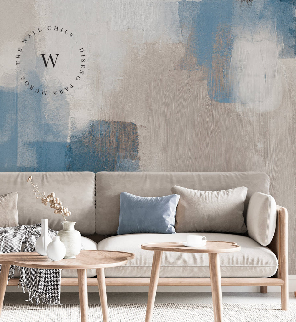 Papel Mural, Papel Pintado, Wallpaper, Mural, Empavonados, Vinilico Autoadhesivo para muros de la marca The Wall, diseño de tendencia Blue Paint