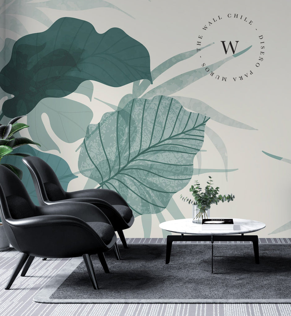 Papel Mural, Papel Pintado, Wallpaper, Mural, Empavonados, Vinilico Autoadhesivo para muros de la marca The Wall, diseño de tendencia Botanic Moustera