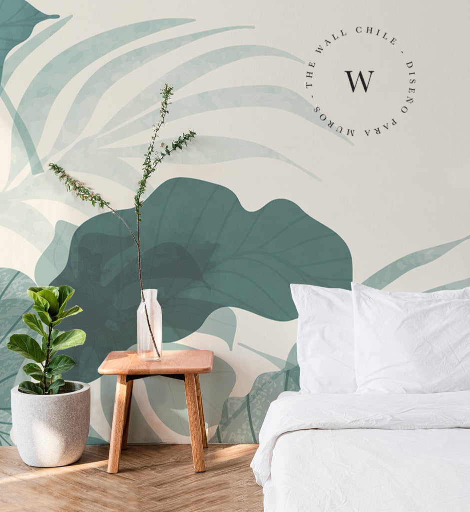 Papel Mural, Papel Pintado, Wallpaper, Mural, Empavonados, Vinilico Autoadhesivo para muros de la marca The Wall, diseño de tendencia Botanic Moustera