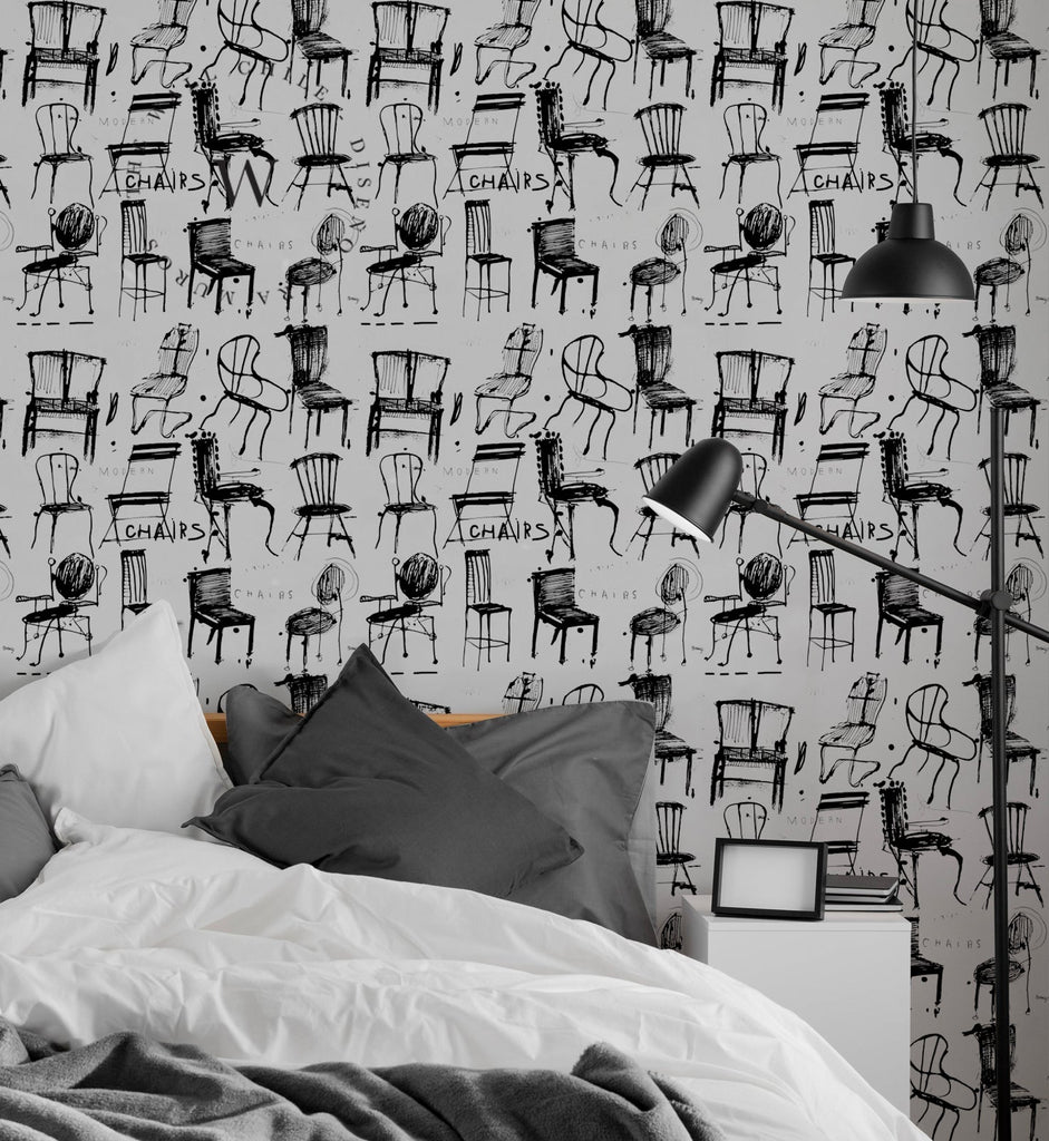 Papel Mural y Vinilico Autoadhesivo para muros de la marca The Wall, diseño de tendencia Chair