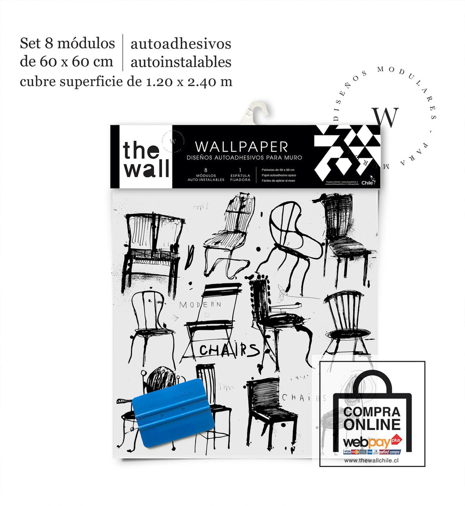 Papel Mural y Vinilico Autoadhesivo para muros de la marca The Wall, diseño de tendencia Chair