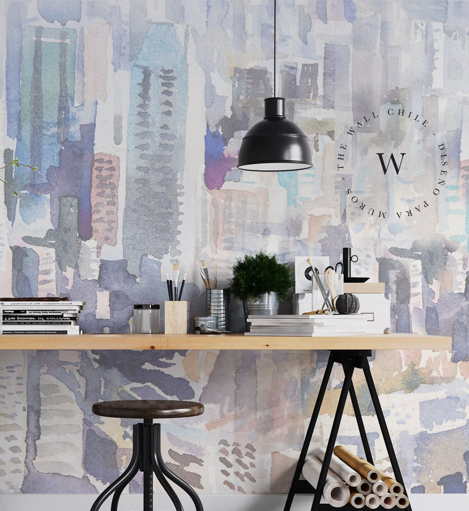 Papel Mural, Papel Pintado, Wallpaper, Mural, Empavonados, Vinilico Autoadhesivo para muros de la marca The Wall, diseño de tendencia City Color