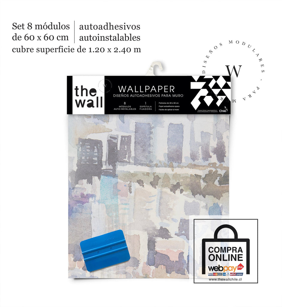 Papel Mural, Papel Pintado, Wallpaper, Mural, Empavonados, Vinilico Autoadhesivo para muros de la marca The Wall, diseño de tendencia City Color