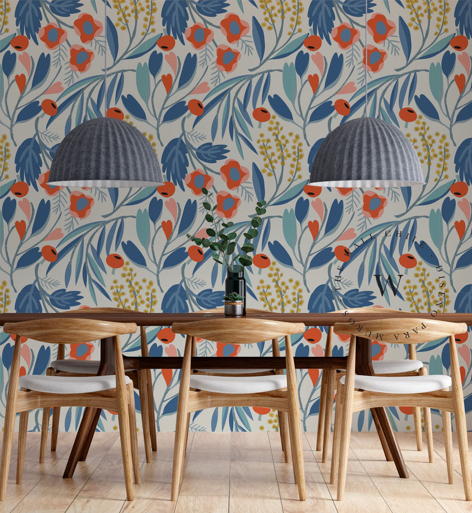 Papel Mural y Vinilico Autoadhesivo para muros de la marca The Wall, diseño de tendencia Color Garden