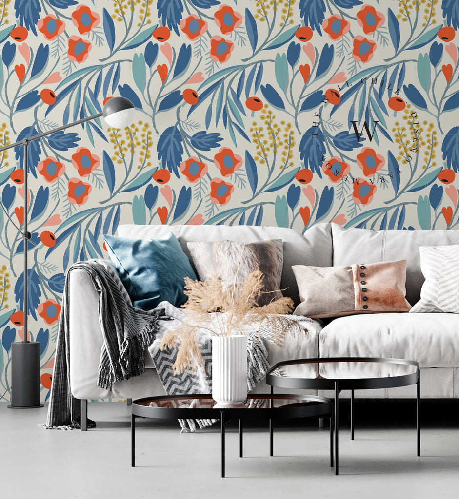 Papel Mural y Vinilico Autoadhesivo para muros de la marca The Wall, diseño de tendencia Color Garden