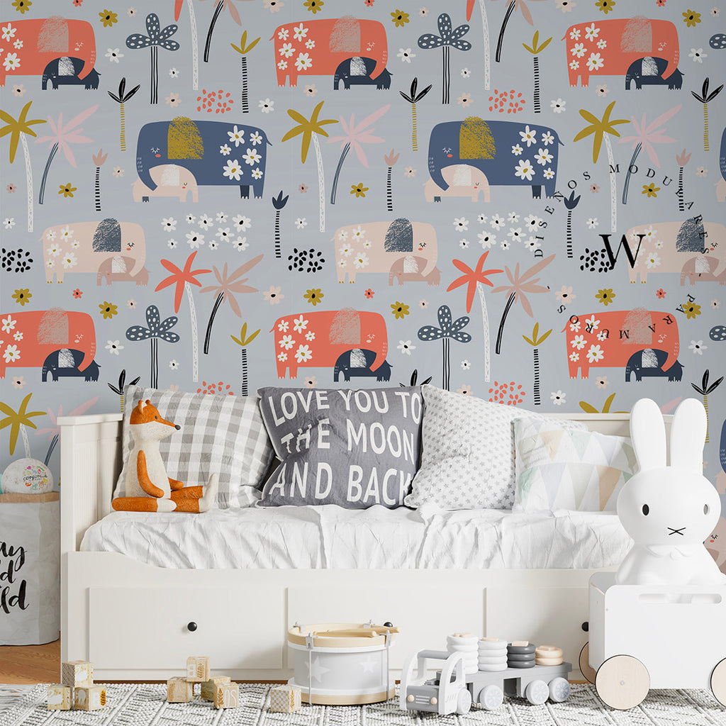 Papel Mural y Vinilico Autoadhesivo para muros de la marca The Wall, diseño de tendencia Elemom