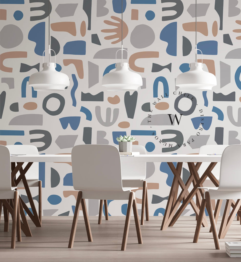 Papel Mural, Papel Pintado, Wallpaper, Mural, Empavonados, Vinilico Autoadhesivo para muros de la marca The Wall, diseño de tendencia Form