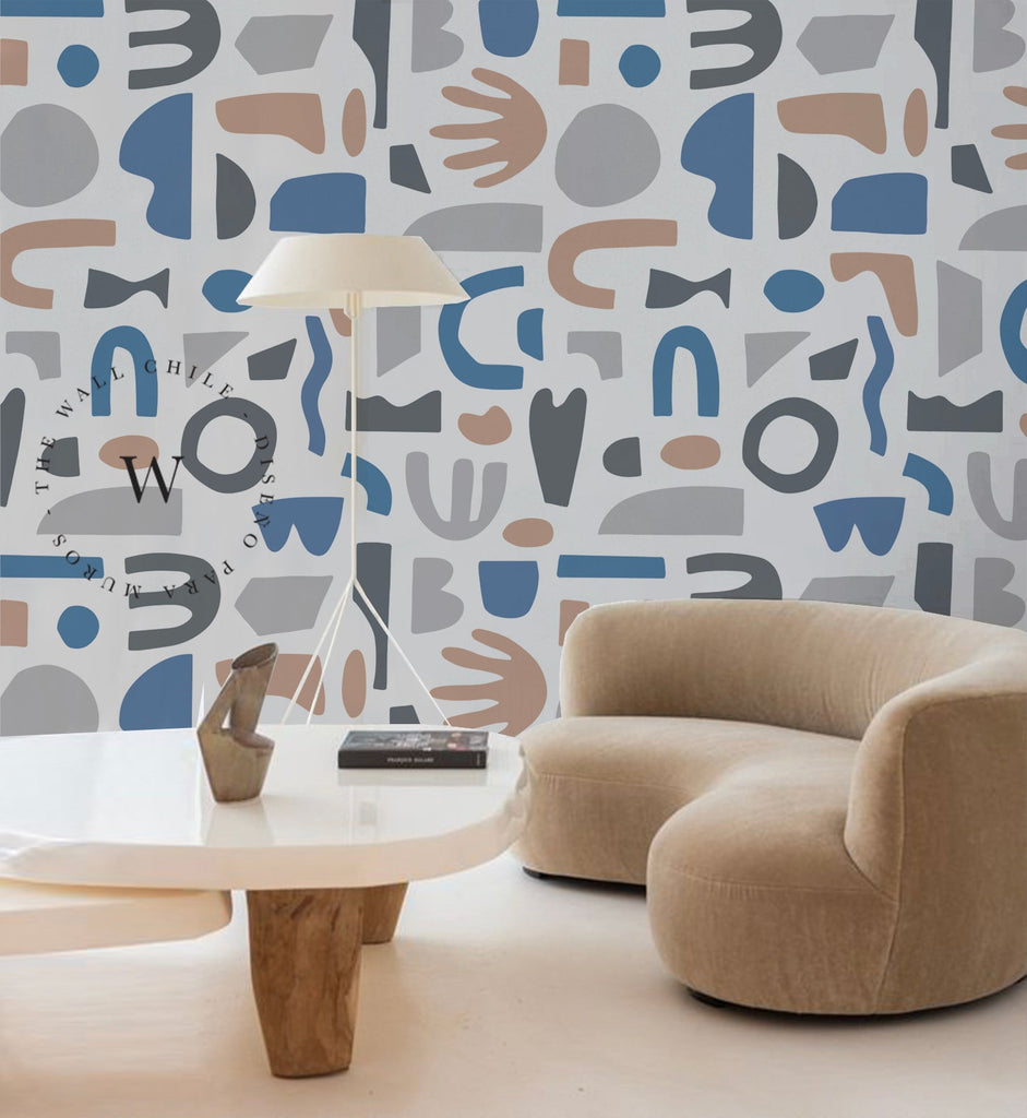 Papel Mural, Papel Pintado, Wallpaper, Mural, Empavonados, Vinilico Autoadhesivo para muros de la marca The Wall, diseño de tendencia Form