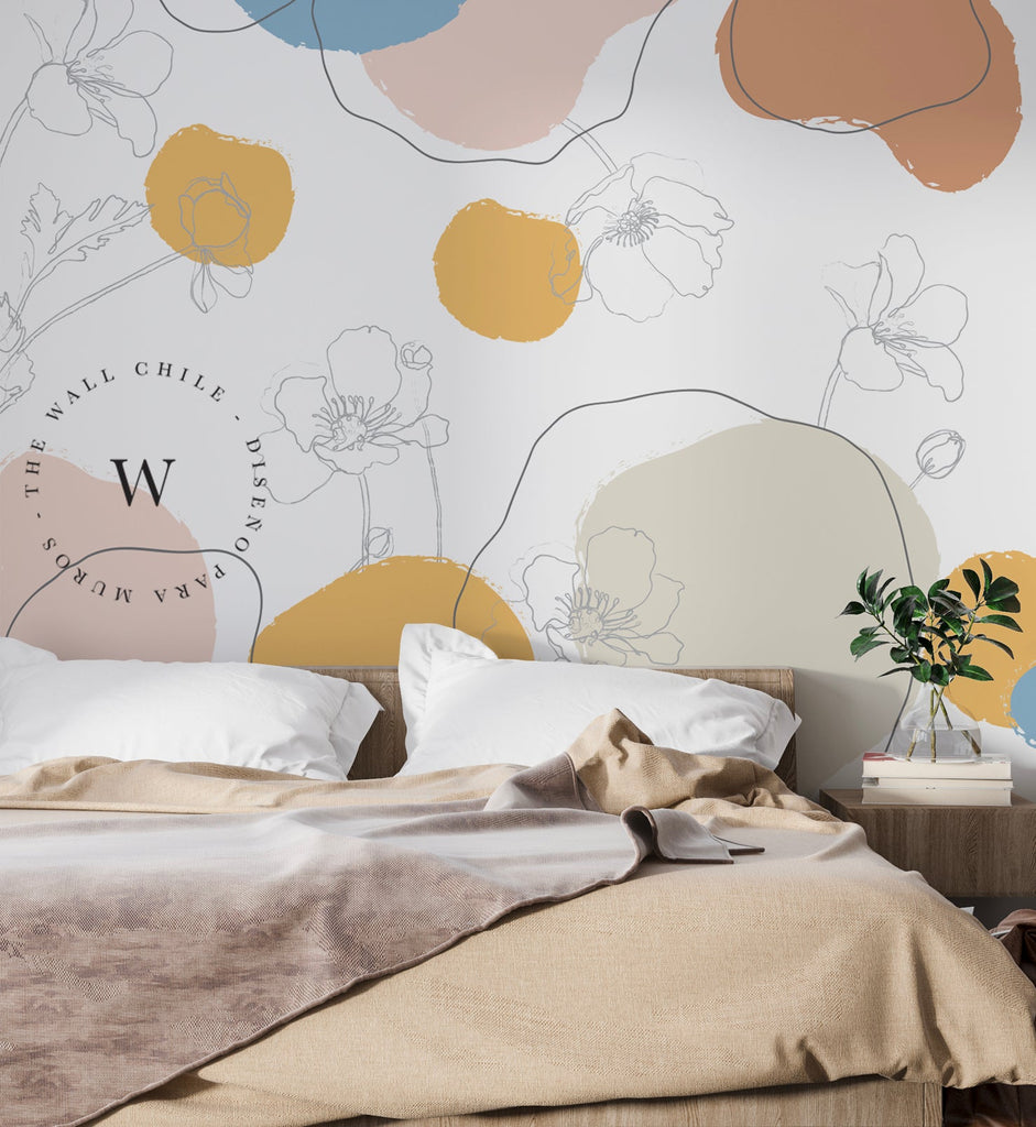 Papel Mural y Vinilico Autoadhesivo para muros de la marca The Wall, diseño de tendencia Free Flowers