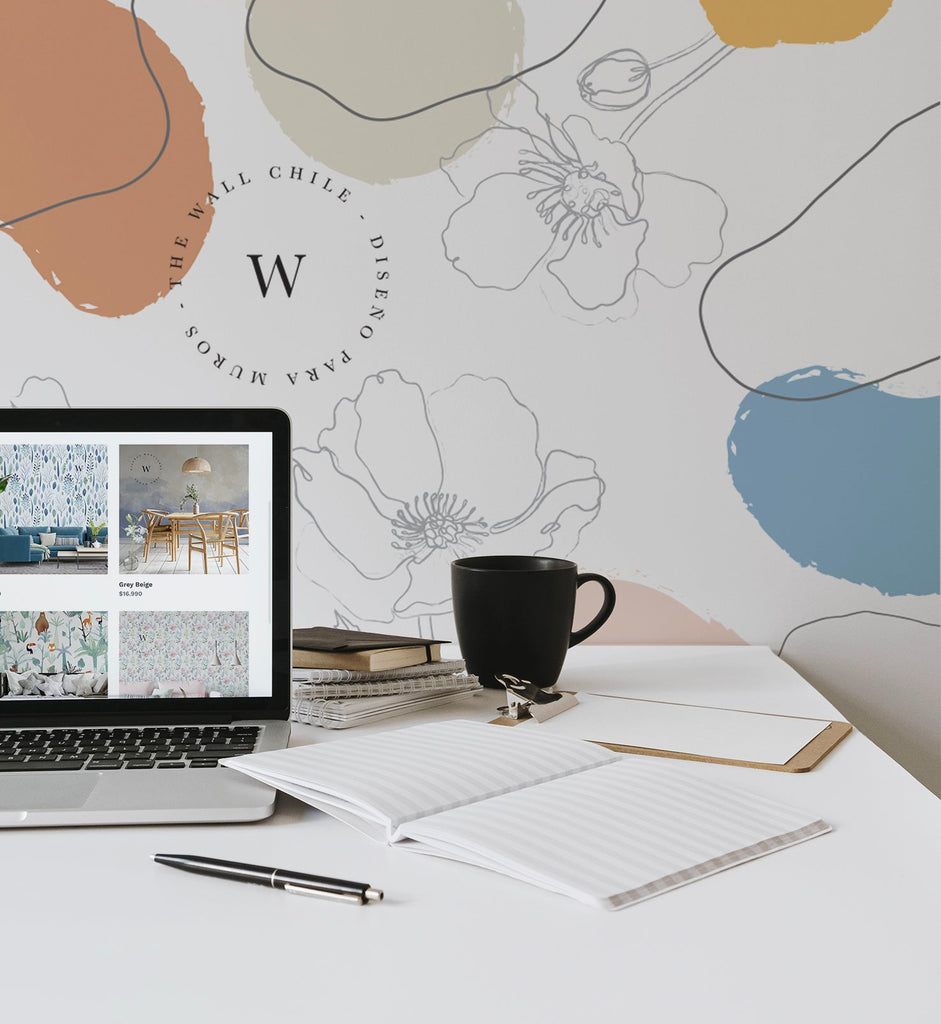 Papel Mural y Vinilico Autoadhesivo para muros de la marca The Wall, diseño de tendencia Free Flowers