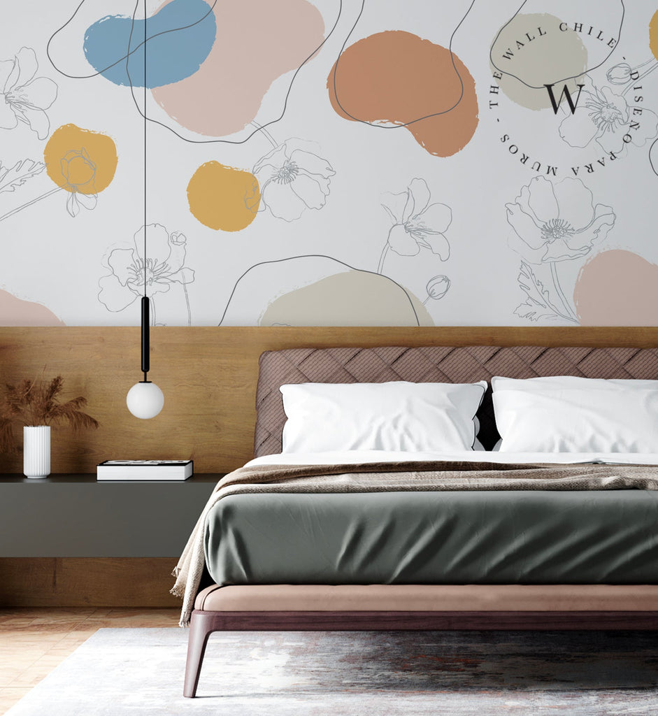 Papel Mural y Vinilico Autoadhesivo para muros de la marca The Wall, diseño de tendencia Free Flowers