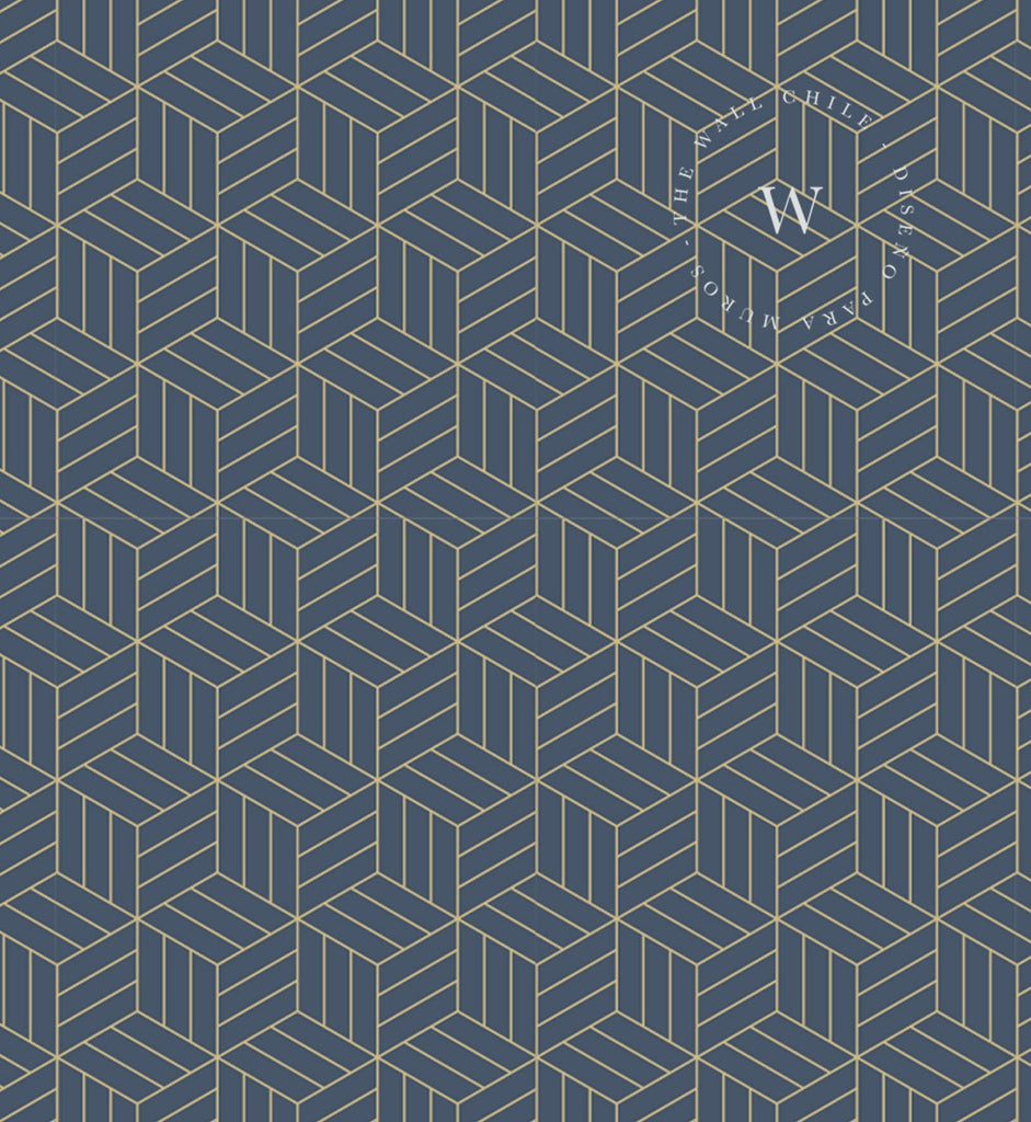 Papel Mural, Papel Pintado, Wallpaper, Mural, Empavonados, Vinilico Autoadhesivo para muros de la marca The Wall, diseño de tendencia Gold Cube