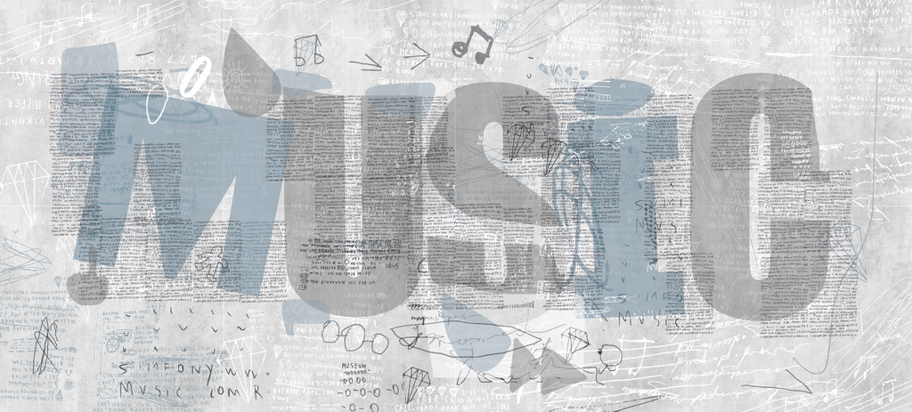 Papel Mural, Papel Pintado, Wallpaper, Mural, Empavonados, Vinilico Autoadhesivo para muros de la marca The Wall, diseño de tendencia Green Graffity The Wall, diseño de tendencia Music