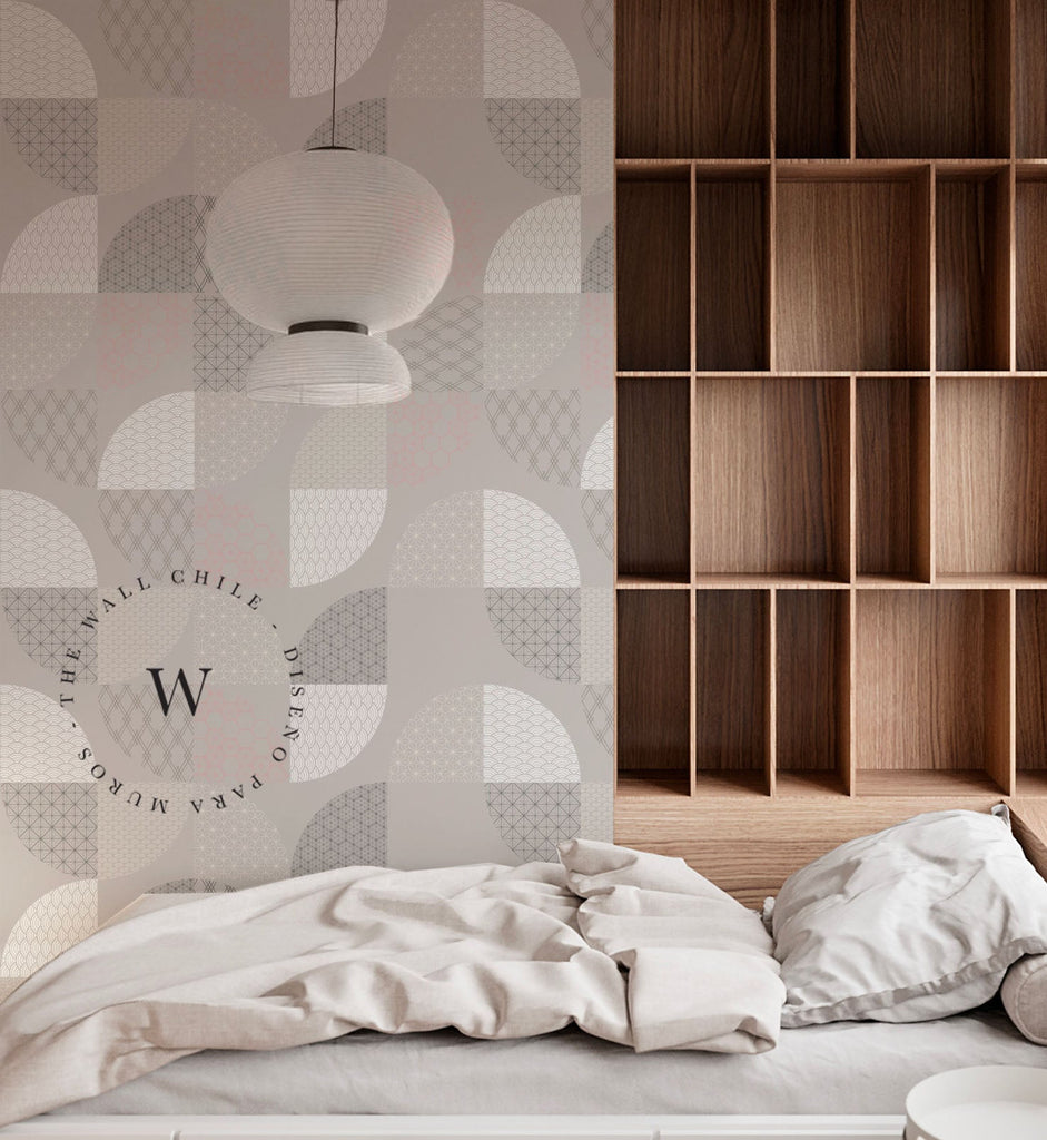 Papel Mural, Papel Pintado, Wallpaper, Mural, Empavonados, Vinilico Autoadhesivo para muros de la marca The Wall, diseño de tendencia Neo Japanese