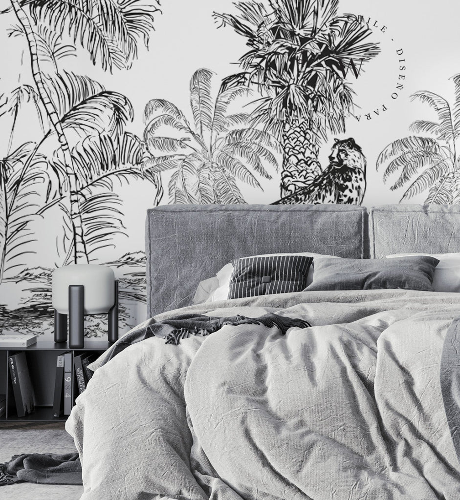 Papel Mural, Papel Pintado, Wallpaper, Mural, Empavonados, Vinilico Autoadhesivo para muros de la marca The Wall, diseño de tendencia Sketch Chita