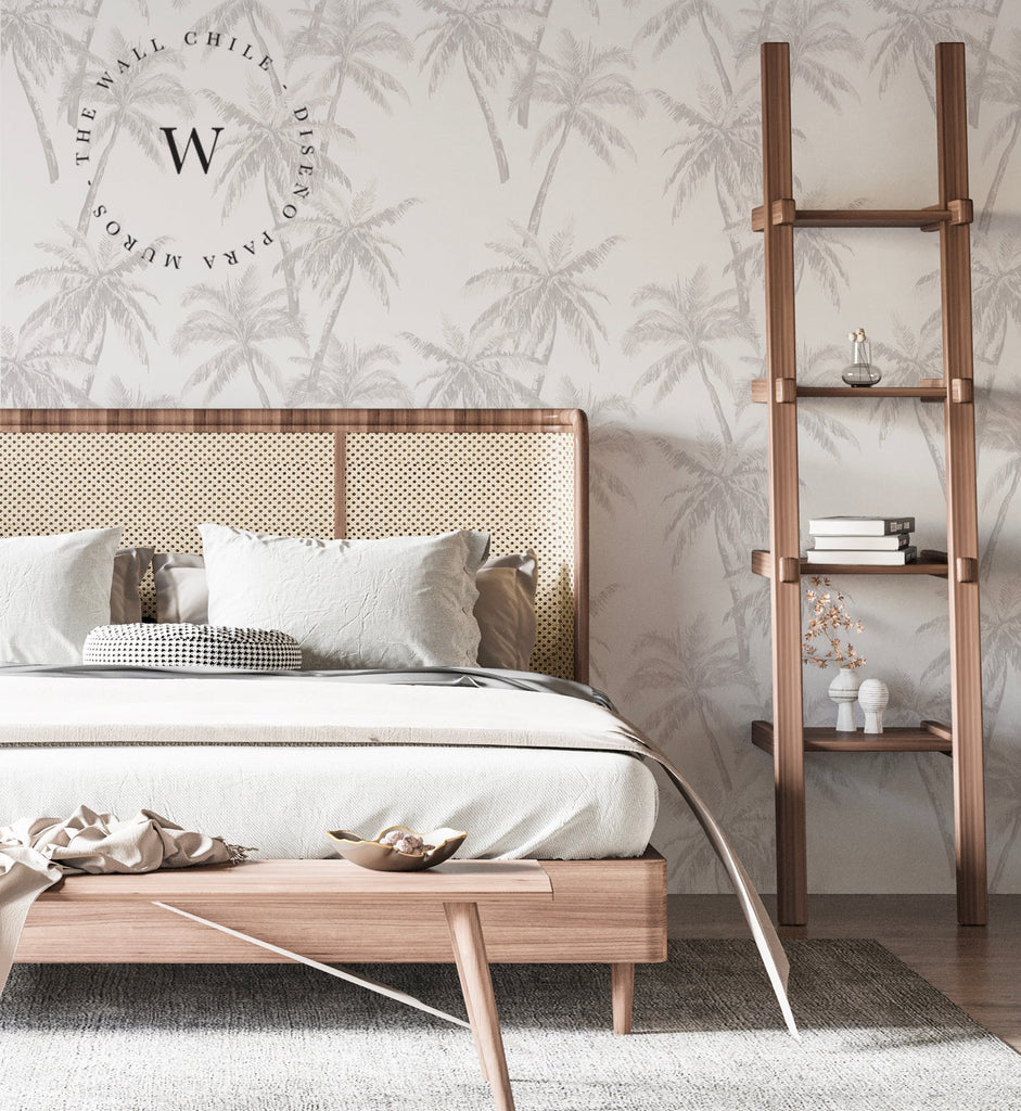 Papel Mural, Papel Pintado, Wallpaper, Mural, Empavonados, Vinilico Autoadhesivo para muros de la marca The Wall, diseño de tendencia Soft Palm