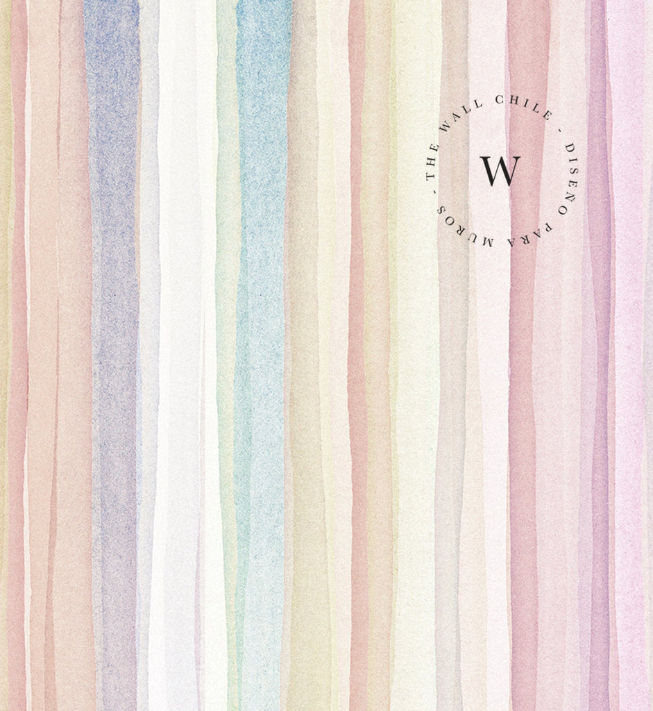 Papel Mural, Papel Pintado, Wallpaper, Mural, Empavonados, Vinilico Autoadhesivo para muros de la marca The Wall, diseño de tendencia Soft Rainbow