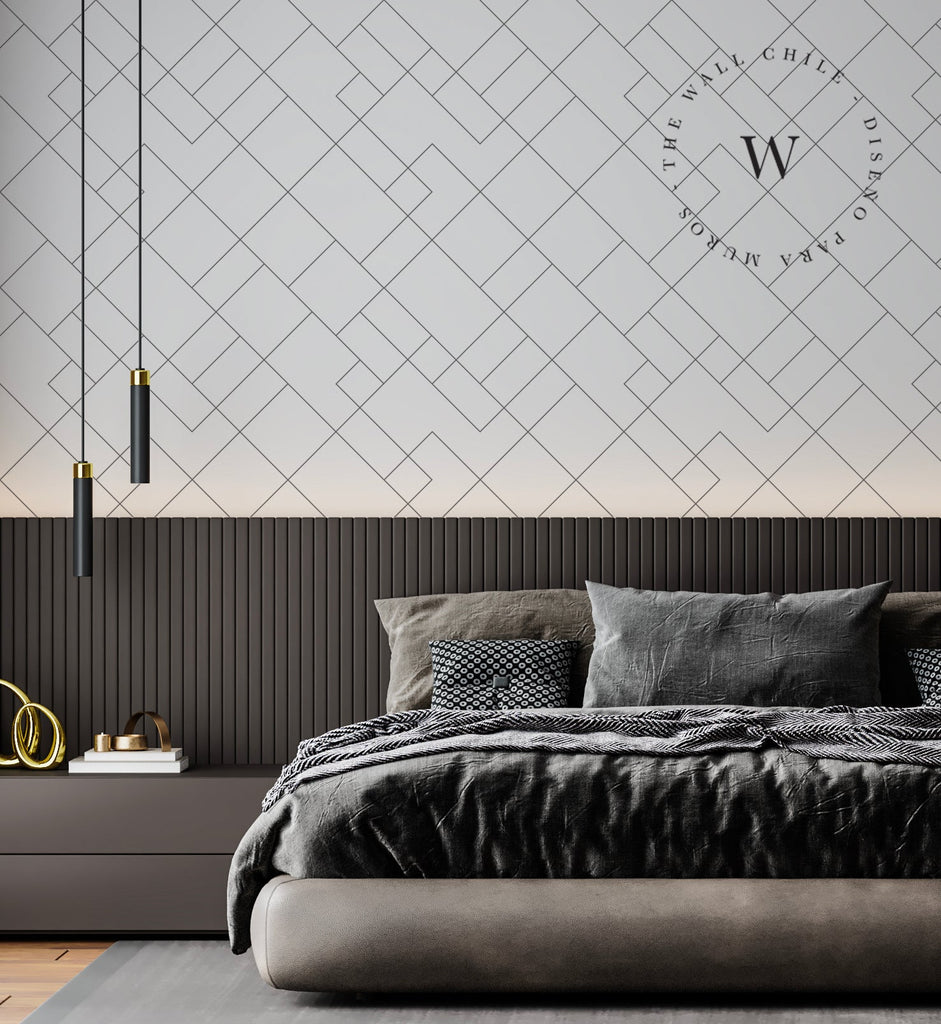 Papel Mural y Vinilico Autoadhesivo para muros de la marca The Wall, diseño de tendencia Square