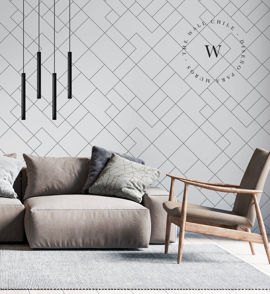 Papel Mural y Vinilico Autoadhesivo para muros de la marca The Wall, diseño de tendencia Square