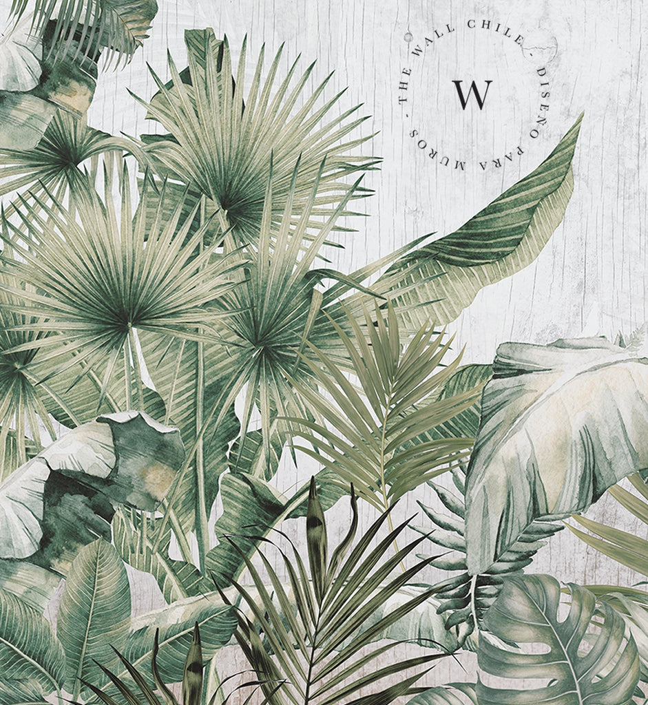 Papel Mural y Vinilico Autoadhesivo para muros de la marca The Wall, diseño de tendencia Tropic Papiro