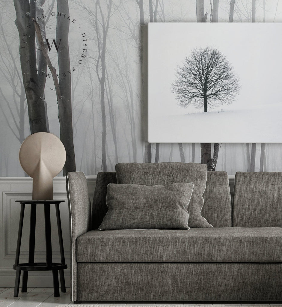 Papel Mural, Papel Pintado, Wallpaper, Mural, Empavonados, Vinilico Autoadhesivo para muros de la marca The Wall, diseño de tendencia White Forest