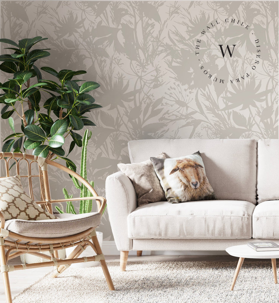 Papel Mural, Papel Pintado, Wallpaper, Mural, Empavonados, Vinilico Autoadhesivo para muros de la marca The Wall, diseño de tendencia Wild Flowers.  