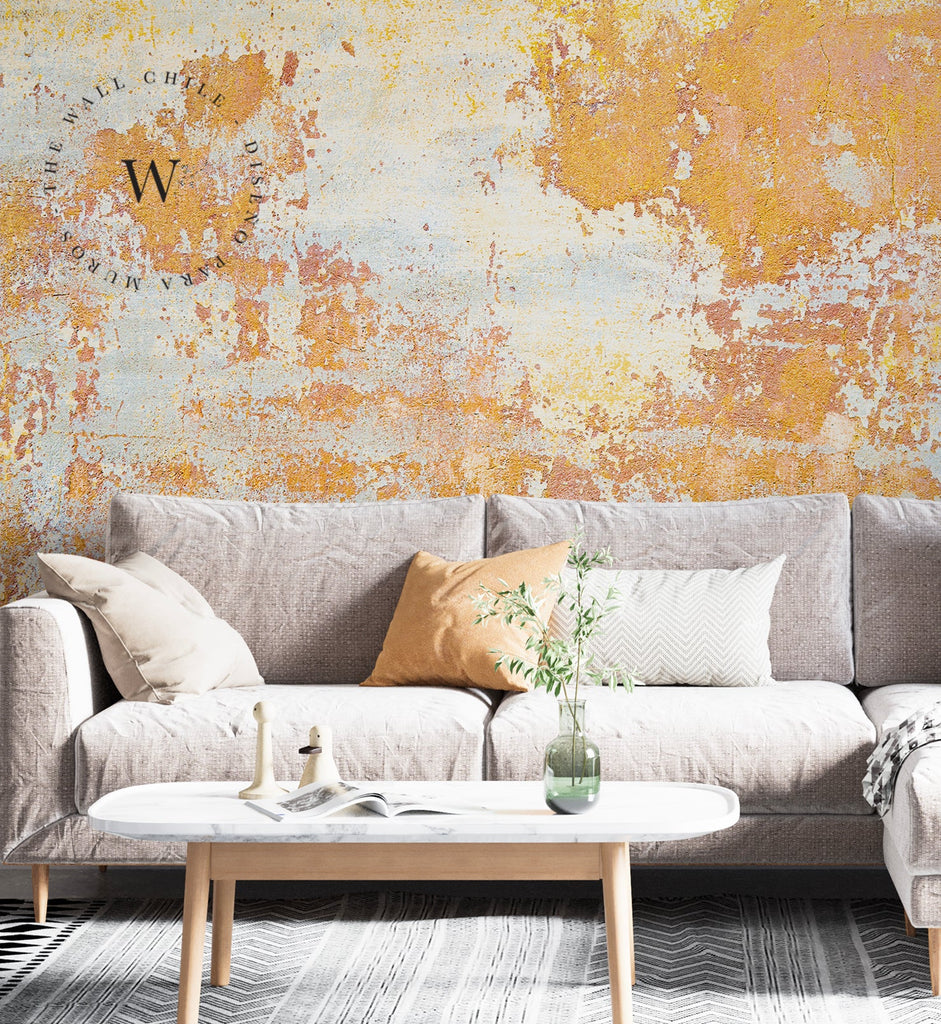 Papel Mural, Papel Pintado, Empavonados, Vinilico Autoadhesivo para muros de la marca The Wall, diseño de tendencia Yellow Wall