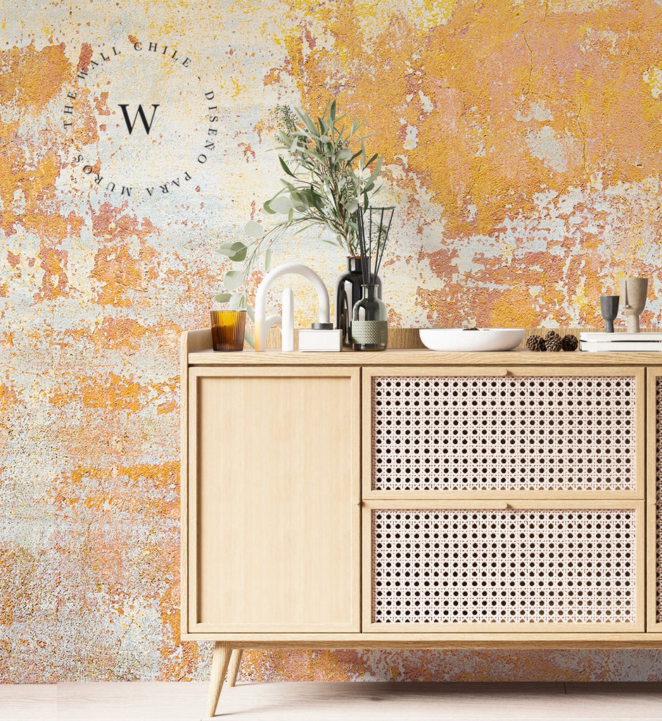 Papel Mural, Papel Pintado, Empavonados, Vinilico Autoadhesivo para muros de la marca The Wall, diseño de tendencia Yellow Wall