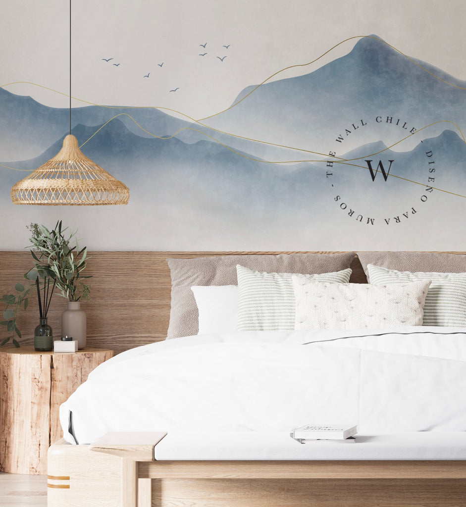 Papel Mural, Papel Pintado, Wallpaper, Mural, Empavonados, Vinilico Autoadhesivo para muros de la marca The Wall, diseño de tendencia Zen Mountain