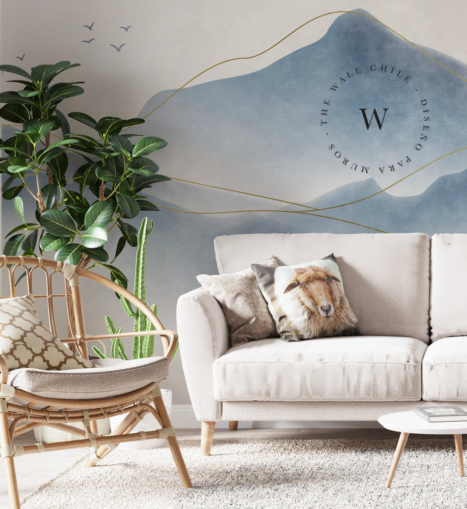 Papel Mural, Papel Pintado, Wallpaper, Mural, Empavonados, Vinilico Autoadhesivo para muros de la marca The Wall, diseño de tendencia Zen Mountain