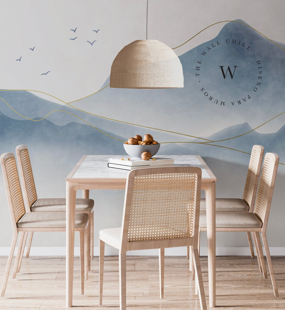 Papel Mural, Papel Pintado, Wallpaper, Mural, Empavonados, Vinilico Autoadhesivo para muros de la marca The Wall, diseño de tendencia Zen Mountain