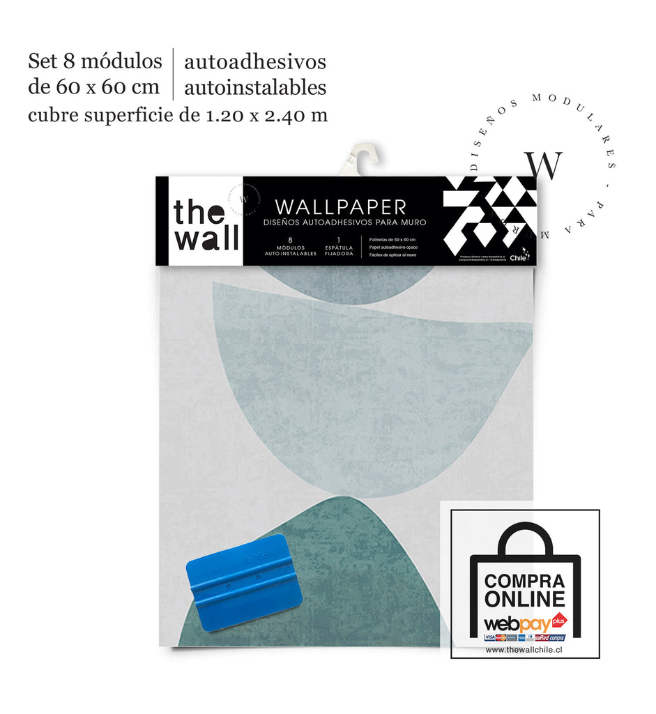 Papel Mural, Papel Pintado, Wallpaper, Mural, Empavonados, Vinilico Autoadhesivo para muros de la marca The Wall, diseño de tendencia Abstractum Bue
