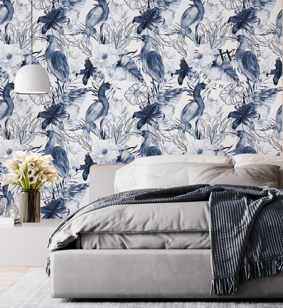 Papen Mural y Vinilico Autoadhesivo para muros marca The Wall, diseño de tendencia Birds & Flowers