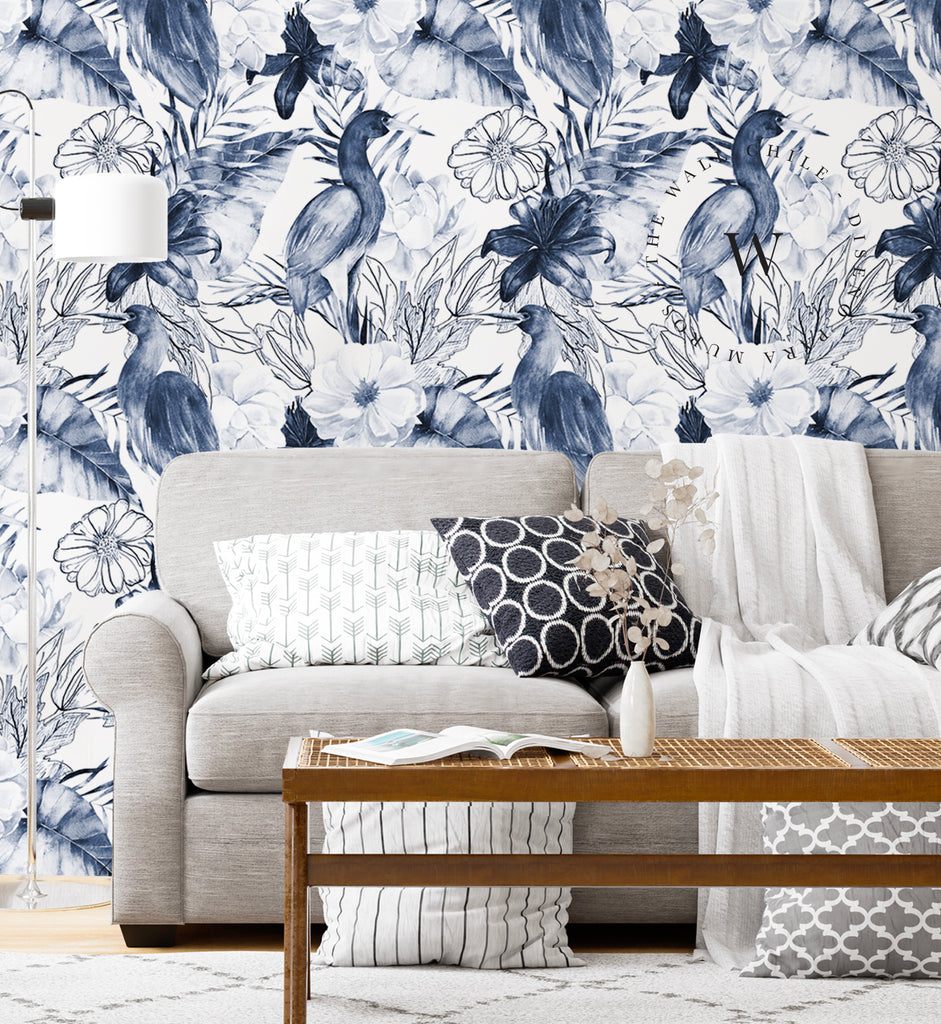 Papen Mural y Vinilico Autoadhesivo para muros marca The Wall, diseño de tendencia Birds & Flowers