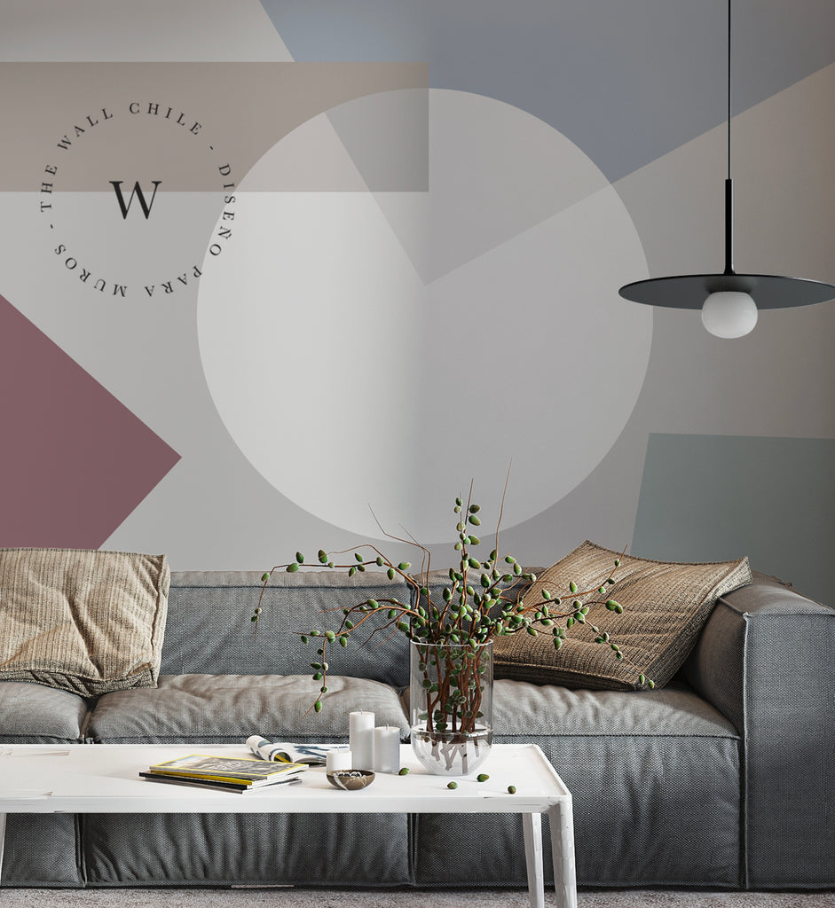 Papel Mural, Papel Pintado, Wallpaper, Mural, Empavonados, Vinilico Autoadhesivo para muros de la marca The Wall, diseño de tendencia  Geometrico